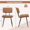 Costway Dining Chairs Set of 2 with PU Leather Cover Filled Sponge Waterfall Seats Brown/Green
